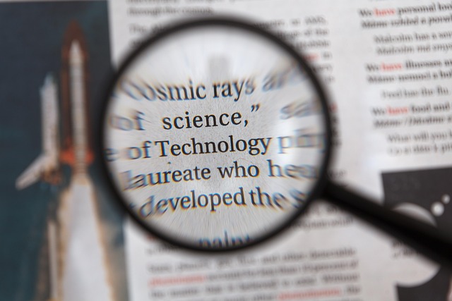 Newspaper with magnifying glass